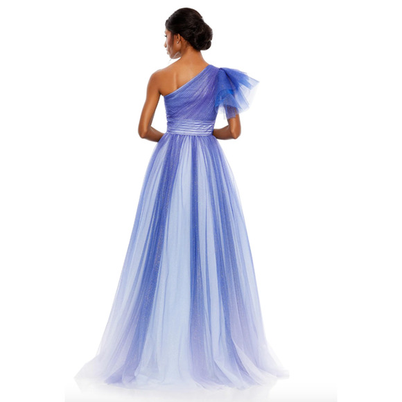 MAC DUGGAL Dress Size 8 Evening Gown NEW Purple One Shoulder Glitter Ombre - Picture 2 of 7